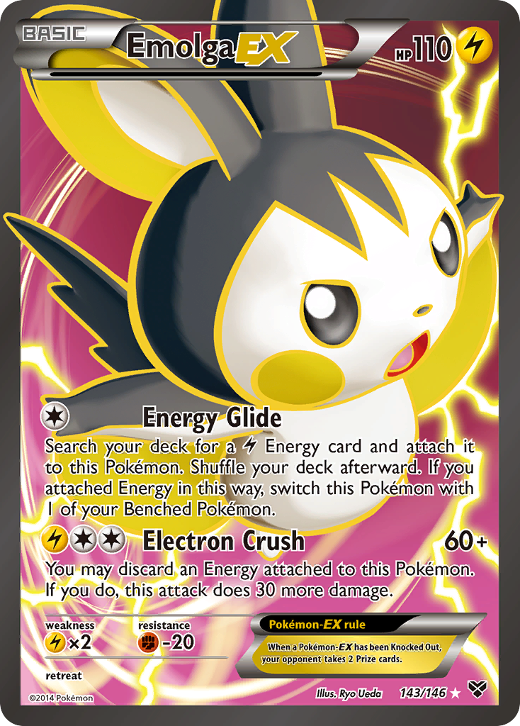 Emolga EX (143/146) [XY: Base Set] | Tables and Towers