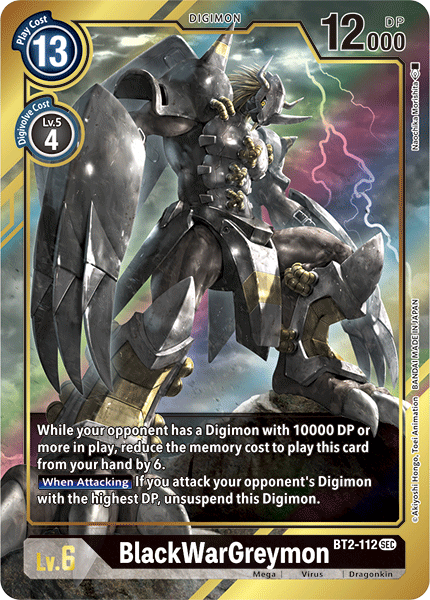 BlackWarGreymon [BT2-112] (Alternate Art) [Release Special Booster Ver.1.5] | Tables and Towers