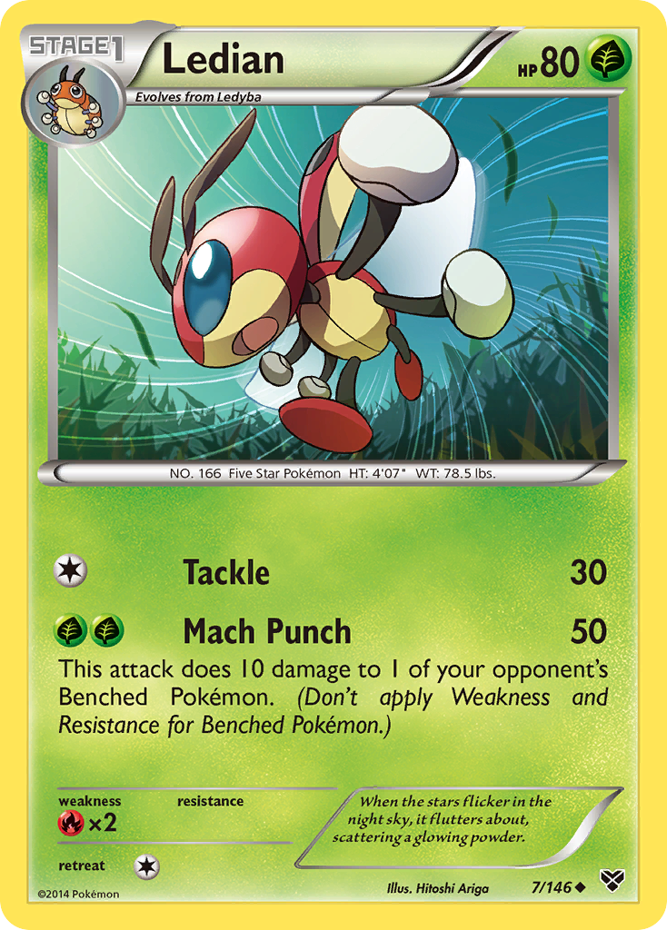 Ledian (7/146) [XY: Base Set] | Tables and Towers