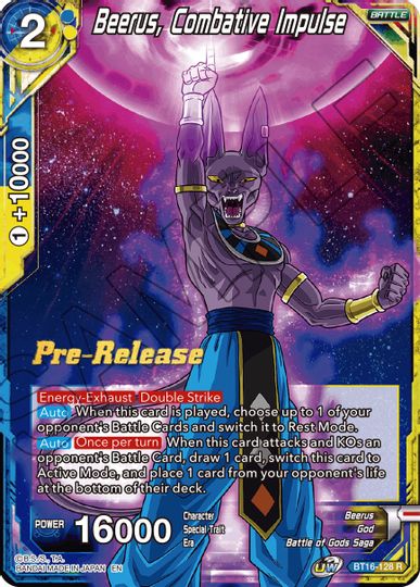 Beerus, Combative Impulse (BT16-128) [Realm of the Gods Prerelease Promos] | Tables and Towers