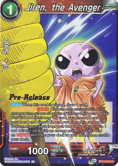 Jiren, the Avenger (BT14-018) [Cross Spirits Prerelease Promos] | Tables and Towers