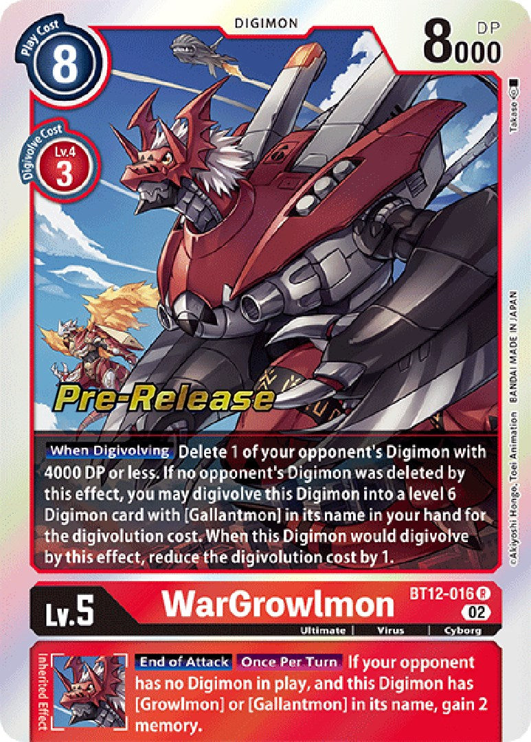 WarGrowlmon [BT12-016] [Across Time Pre-Release Cards] | Tables and Towers