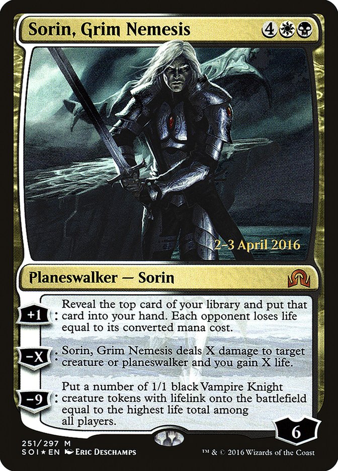 Sorin, Grim Nemesis [Shadows over Innistrad Prerelease Promos] | Tables and Towers