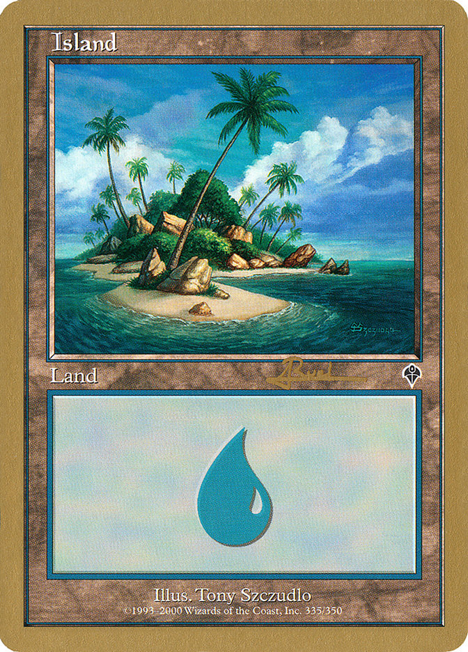 Island (ar335a) (Antoine Ruel) [World Championship Decks 2001] | Tables and Towers