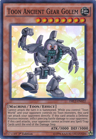 Toon Ancient Gear Golem [DRL2-EN022] Super Rare | Tables and Towers