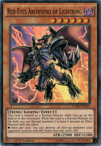 Red-Eyes Archfiend of Lightning [CORE-EN023] Super Rare | Tables and Towers