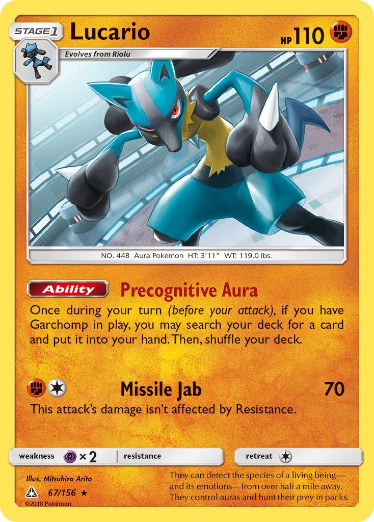 Lucario (67/156) (Theme Deck Exclusive) [Sun & Moon: Ultra Prism] | Tables and Towers