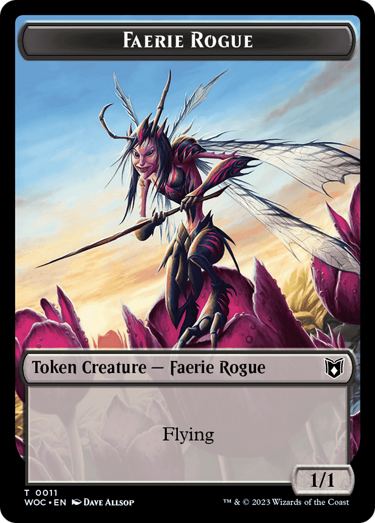 Faerie Rogue // Pirate (0011) Double-Sided Token [Wilds of Eldraine Commander Tokens] | Tables and Towers