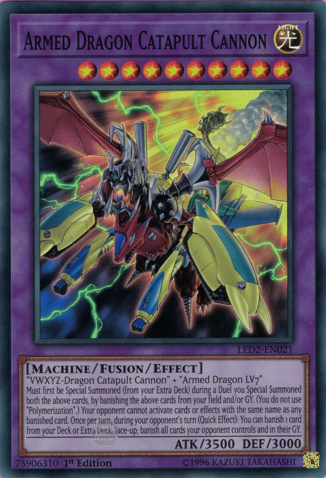 Armed Dragon Catapult Cannon [LED2-EN021] Super Rare | Tables and Towers