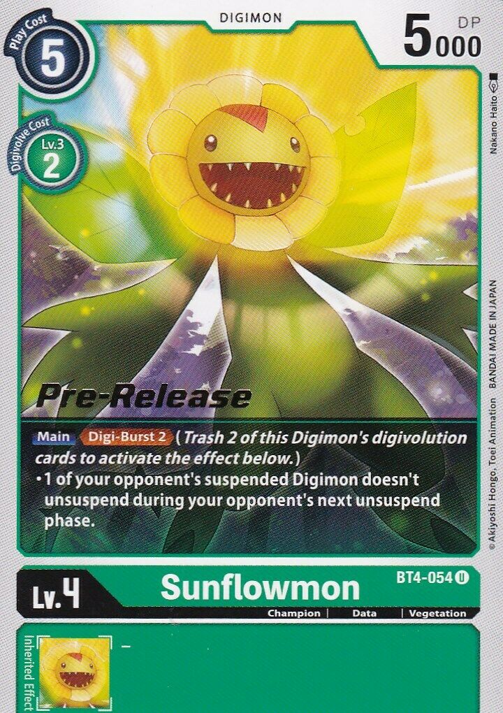 Sunflowmon [BT4-054] [Great Legend Pre-Release Promos] | Tables and Towers