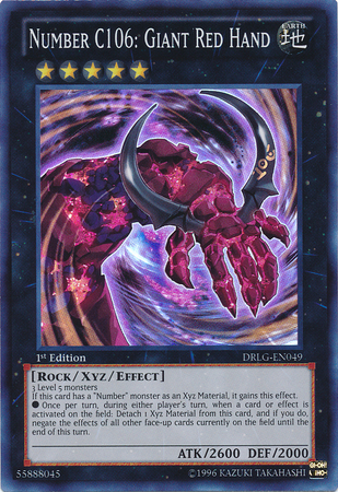 Number C106: Giant Red Hand [DRLG-EN049] Super Rare | Tables and Towers