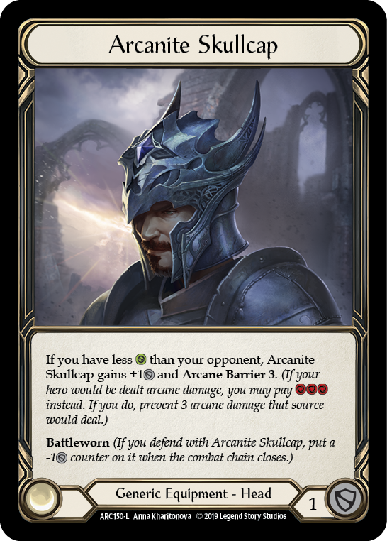 Arcanite Skullcap [ARC150-L] (Arcane Rising)  1st Edition Cold Foil | Tables and Towers