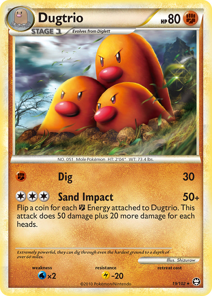 Dugtrio (19/102) [HeartGold & SoulSilver: Triumphant] | Tables and Towers