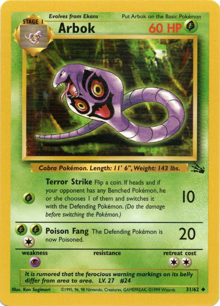 Arbok (31/62) [Fossil Unlimited] | Tables and Towers