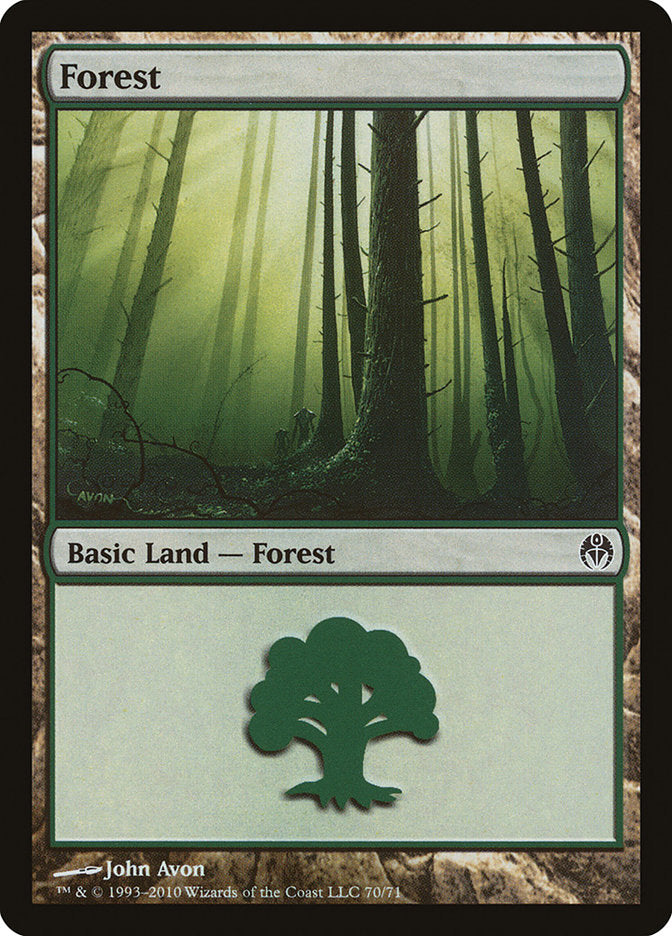 Forest (70) [Duel Decks: Phyrexia vs. the Coalition] | Tables and Towers