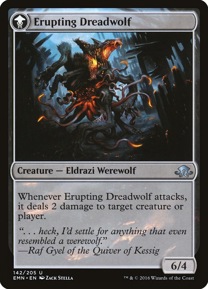 Smoldering Werewolf // Erupting Dreadwolf [Eldritch Moon] | Tables and Towers