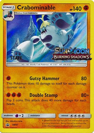 Crabominable (SM47) (Staff Prerelease Promo) [Sun & Moon: Black Star Promos] | Tables and Towers