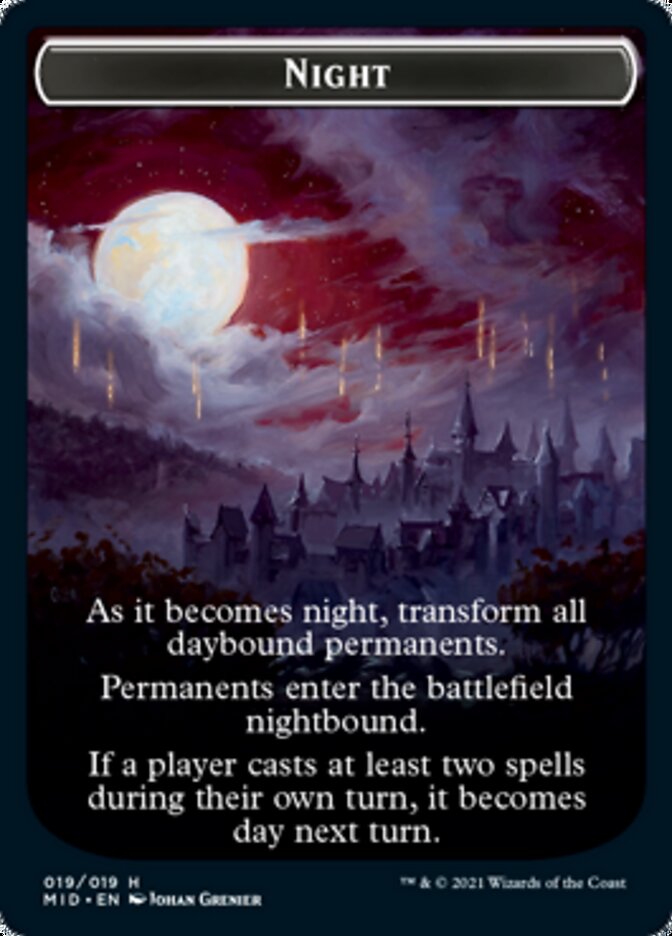 Day // Night Double-Sided Token [Innistrad: Midnight Hunt Tokens] | Tables and Towers