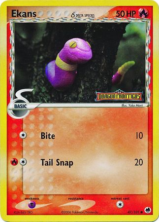 Ekans (47/101) (Delta Species) (Stamped) [EX: Dragon Frontiers] | Tables and Towers