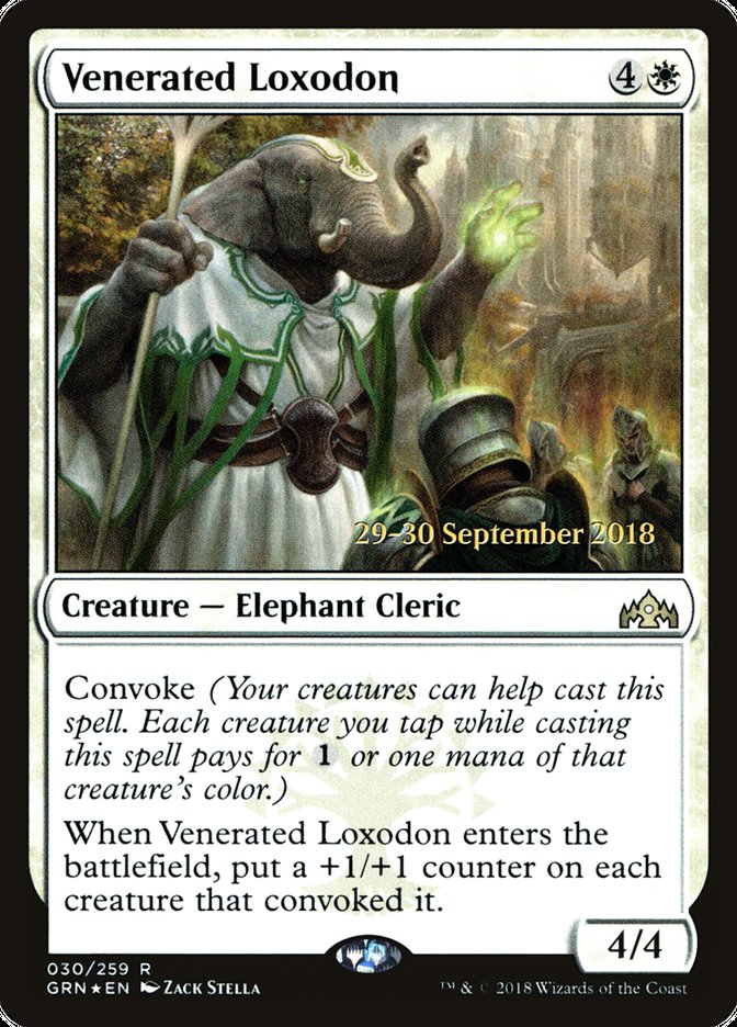 Venerated Loxodon [Guilds of Ravnica Prerelease Promos] | Tables and Towers