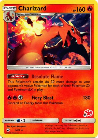 Charizard (3/70) (Charizard Stamp #39) [Battle Academy 2020] | Tables and Towers