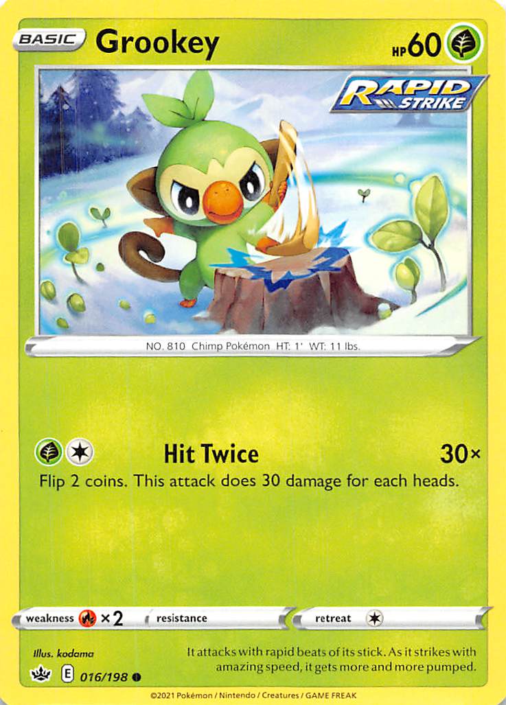 Grookey (016/198) [Sword & Shield: Chilling Reign] | Tables and Towers