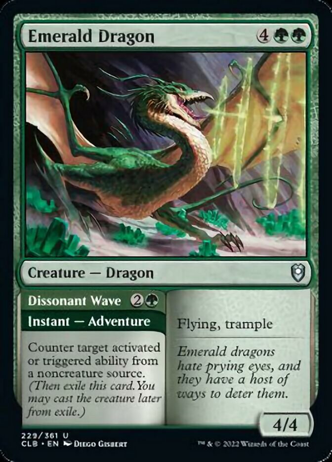 Emerald Dragon // Dissonant Wave [Commander Legends: Battle for Baldur's Gate] | Tables and Towers