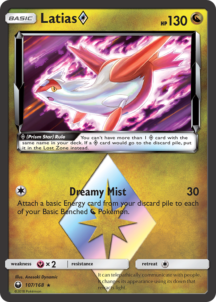 Latias (107/168) (Prism Star) [Sun & Moon: Celestial Storm] | Tables and Towers