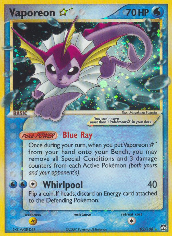 Vaporeon Star (102/108) [EX: Power Keepers] | Tables and Towers