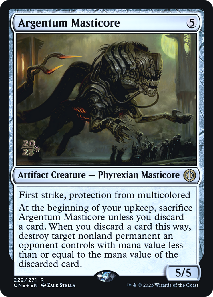 Argentum Masticore [Phyrexia: All Will Be One Prerelease Promos] | Tables and Towers