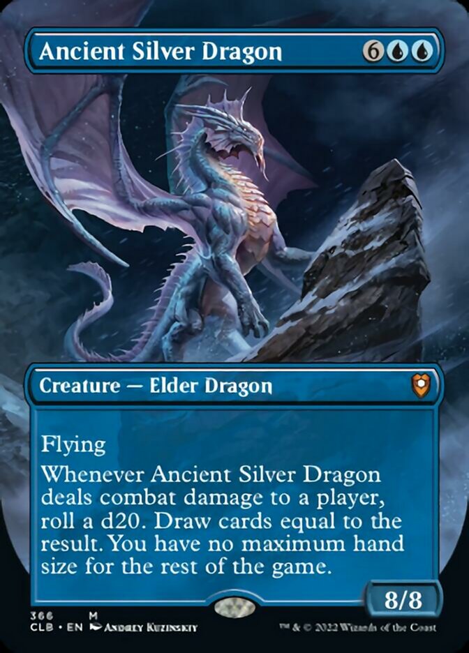 Ancient Silver Dragon (Borderless Alternate Art) [Commander Legends: Battle for Baldur's Gate] | Tables and Towers