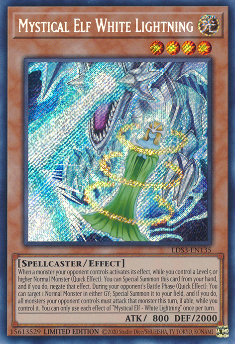 Mystical Elf White Lightning [LDS3-EN135] Secret Rare | Tables and Towers