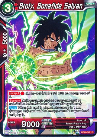 Broly, Bonafide Saiyan (BT11-017) [Vermilion Bloodline] | Tables and Towers