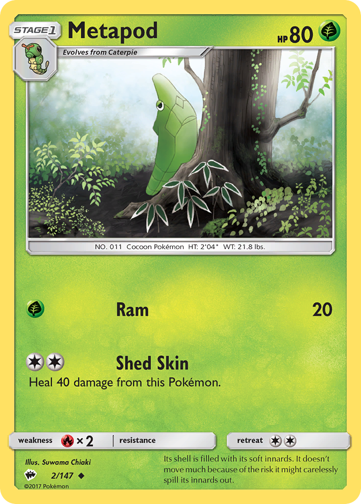 Metapod (2/147) [Sun & Moon: Burning Shadows] | Tables and Towers