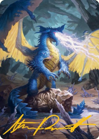 Blue Dragon Art Card (Gold-Stamped Signature) [Dungeons & Dragons: Adventures in the Forgotten Realms Art Series] | Tables and Towers