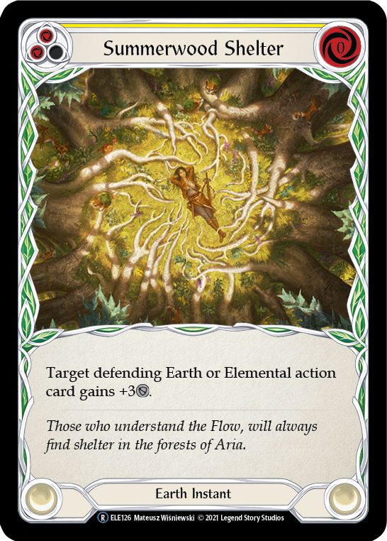 Summerwood Shelter (Yellow) [U-ELE126] (Tales of Aria Unlimited)  Unlimited Rainbow Foil | Tables and Towers