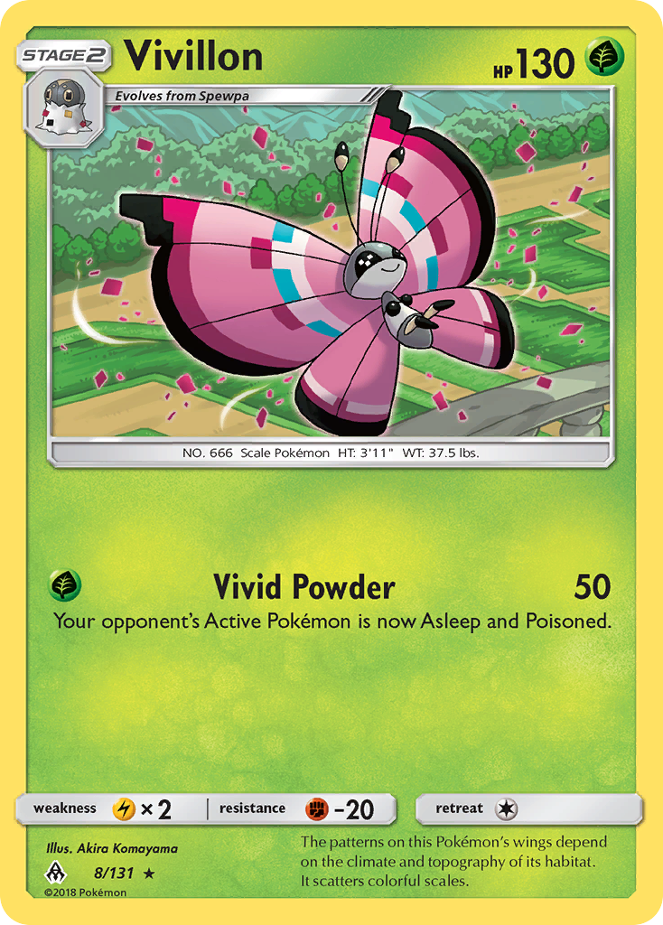 Vivillon (8/131) [Sun & Moon: Forbidden Light] | Tables and Towers