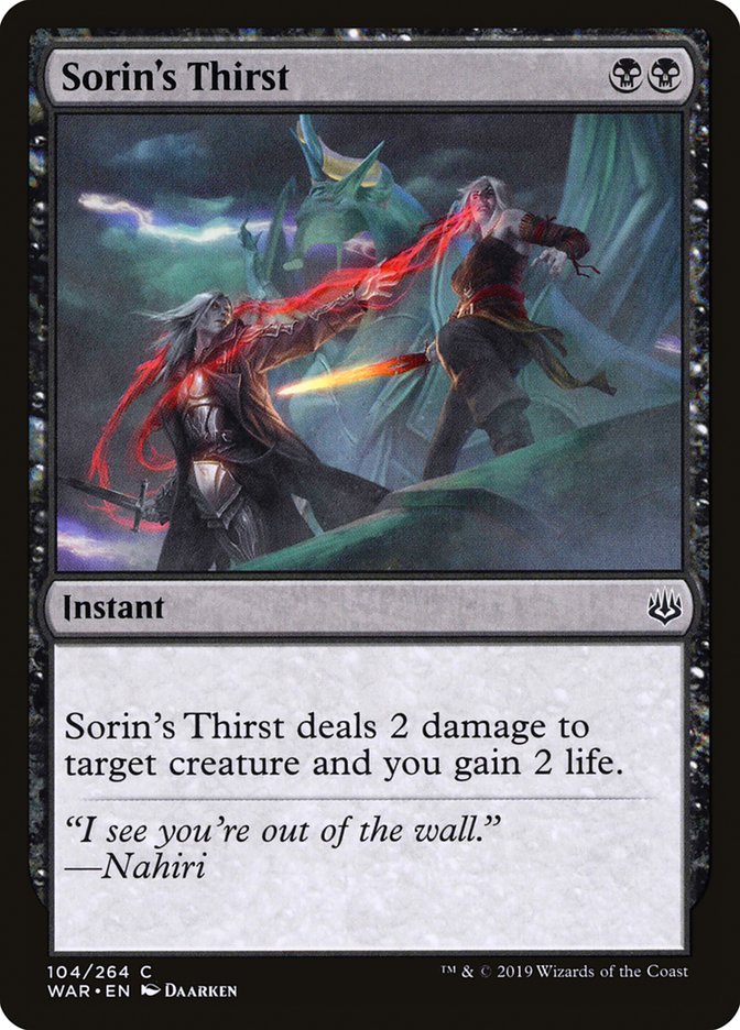 Sorin's Thirst [War of the Spark] | Tables and Towers