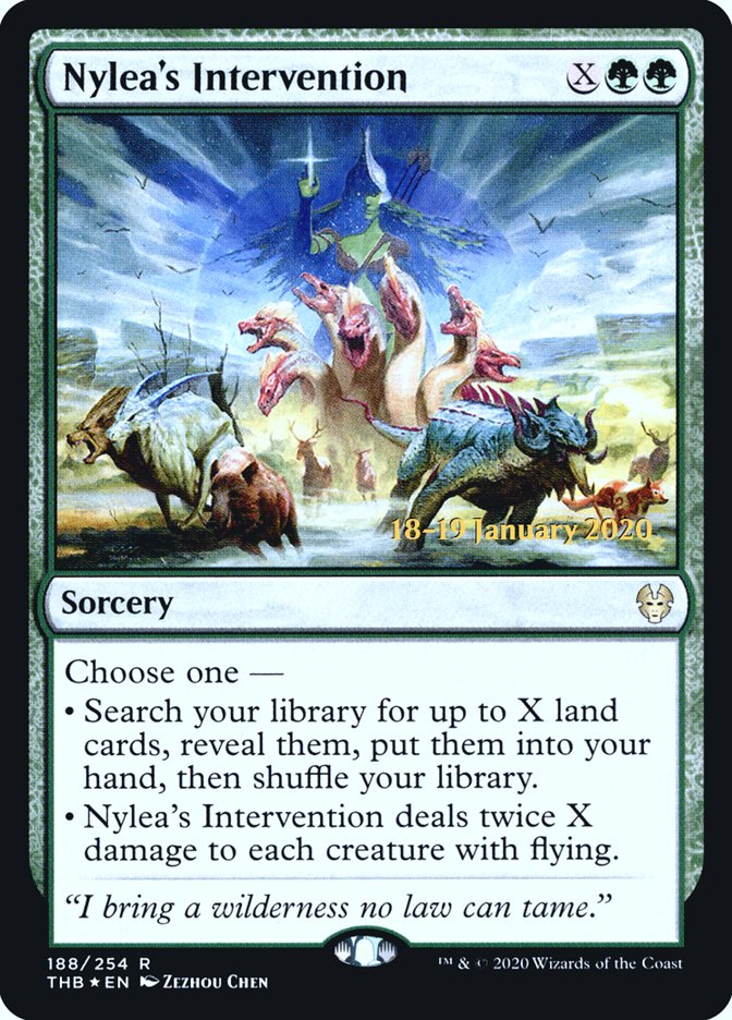 Nylea's Intervention [Theros Beyond Death Prerelease Promos] | Tables and Towers