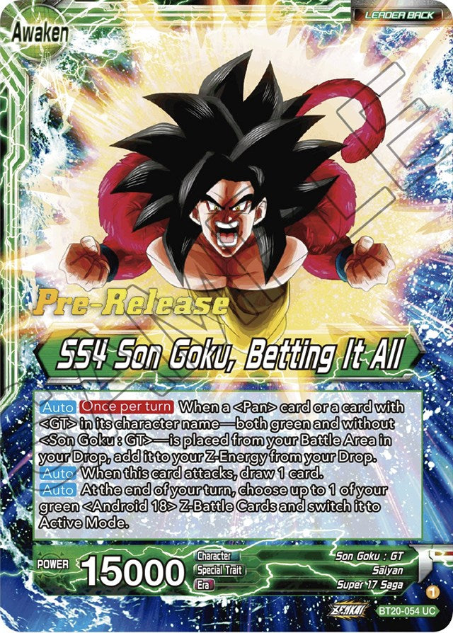 Son Goku // SS4 Son Goku, Betting It All (BT20-054) [Power Absorbed Prerelease Promos] | Tables and Towers