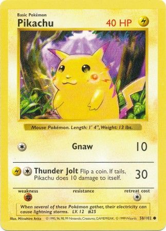 Pikachu (58/102) (Red Cheeks Misprint) [Base Set Shadowless Unlimited] | Tables and Towers