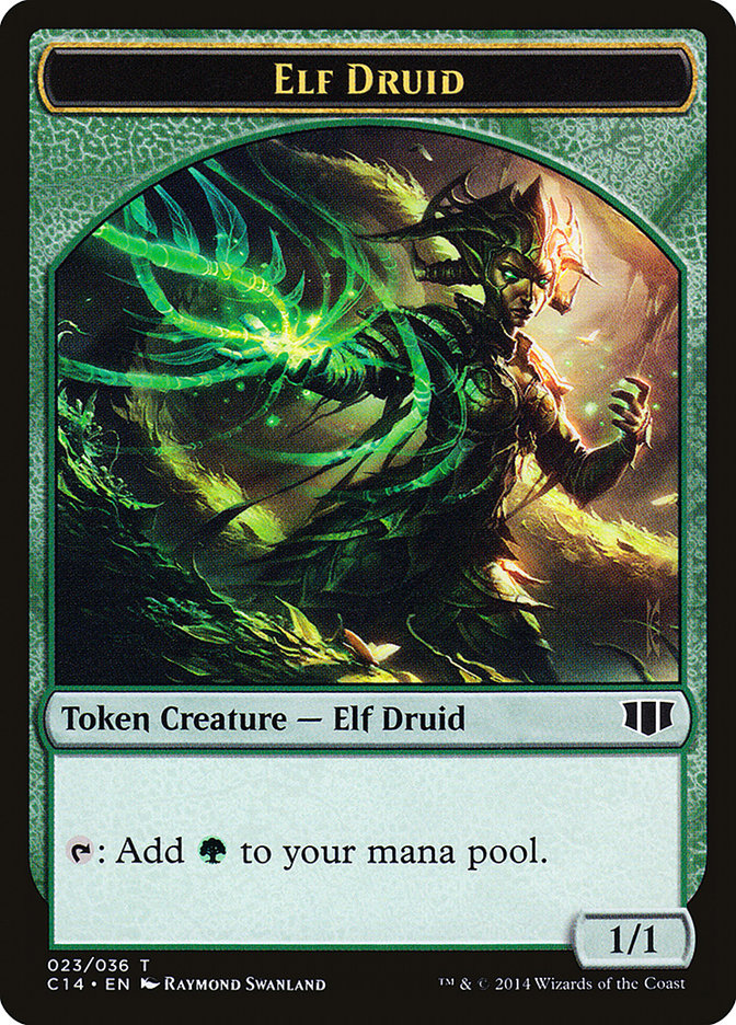 Elf Druid // Beast (020/036) Double-Sided Token [Commander 2014 Tokens] | Tables and Towers