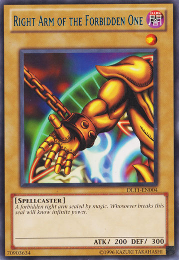 Right Arm of the Forbidden One (Blue) [DL11-EN004] Rare | Tables and Towers