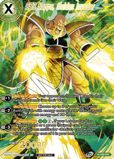 SS3 Nappa, Golden Invader (Gold Stamped) (P-339) [Saiyan Showdown Prerelease Promos] | Tables and Towers