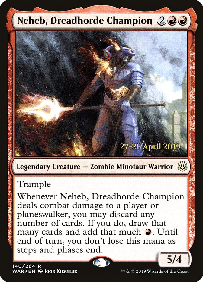 Neheb, Dreadhorde Champion [War of the Spark Prerelease Promos] | Tables and Towers