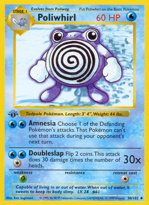 Poliwhirl (38/102) (Shadowless) [Base Set 1st Edition] | Tables and Towers