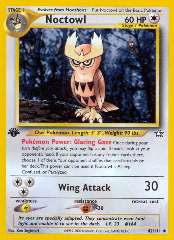 Noctowl (42/111) [Neo Genesis 1st Edition] | Tables and Towers