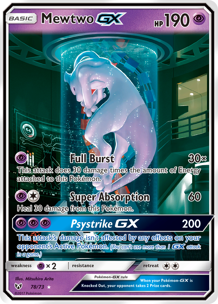 Mewtwo GX (78/73) [Sun & Moon: Shining Legends] | Tables and Towers