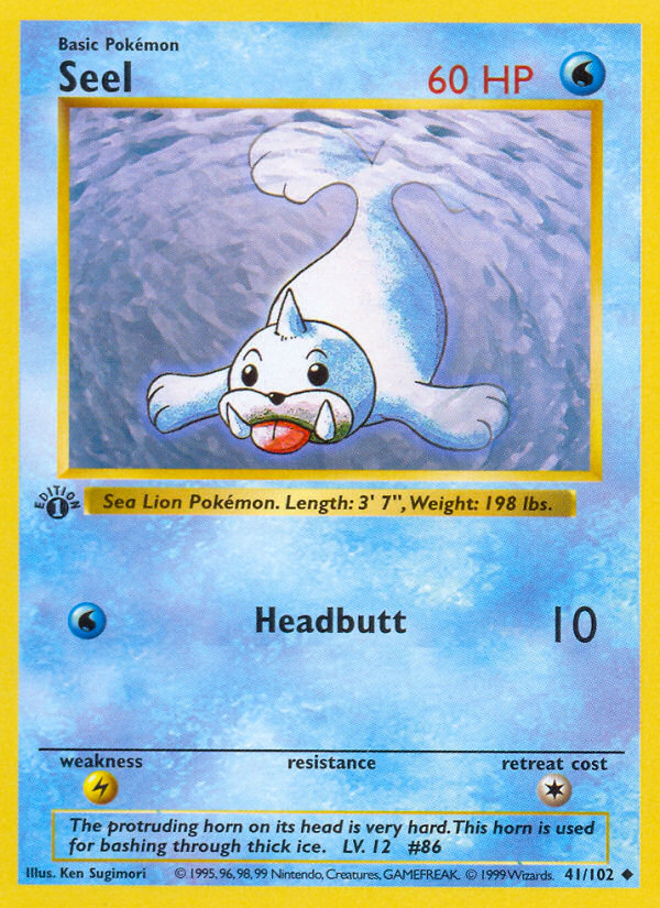 Seel (41/102) (Shadowless) [Base Set 1st Edition] | Tables and Towers