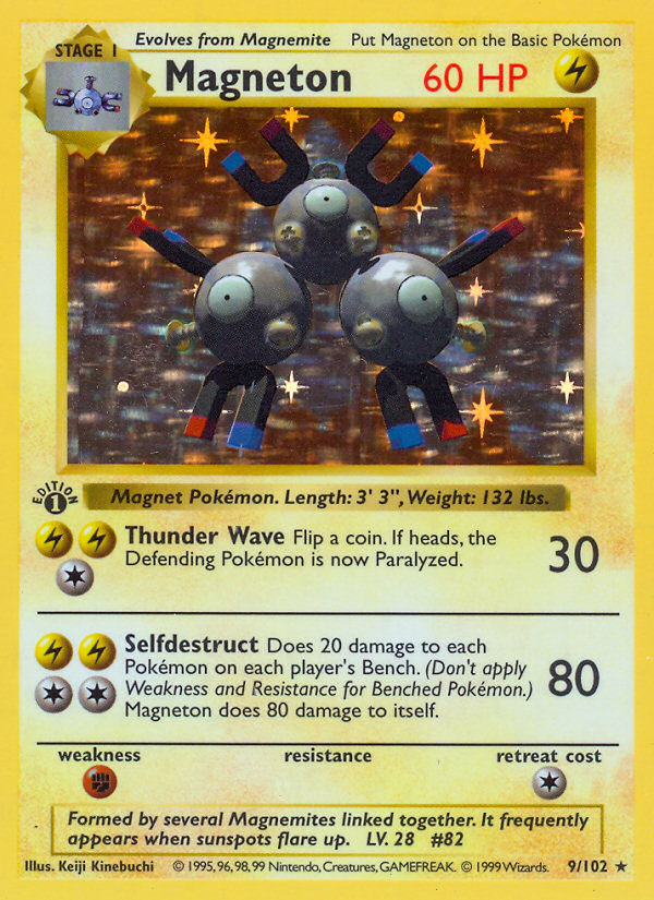 Magneton (9/102) (Shadowless) [Base Set 1st Edition] | Tables and Towers